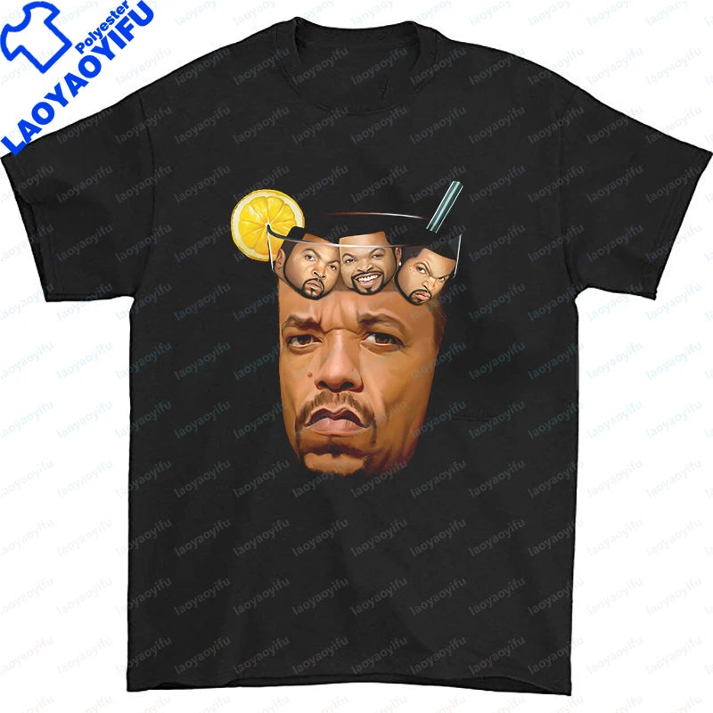 Men Clothing Ice Cube Rapper Hip Hop T-Shirt Vintage Rapper Graphic