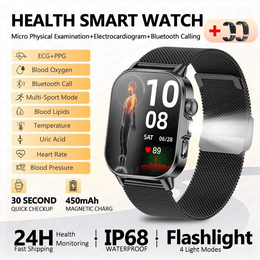 2026 New Nursing Grade Health Analysis SmartWatch ECG+PPG