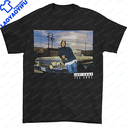 Men Clothing Ice Cube Rapper Hip Hop T-Shirt Vintage Rapper Graphic