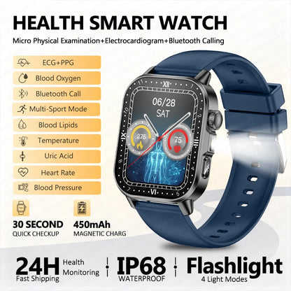2026 New Nursing Grade Health Analysis SmartWatch ECG+PPG