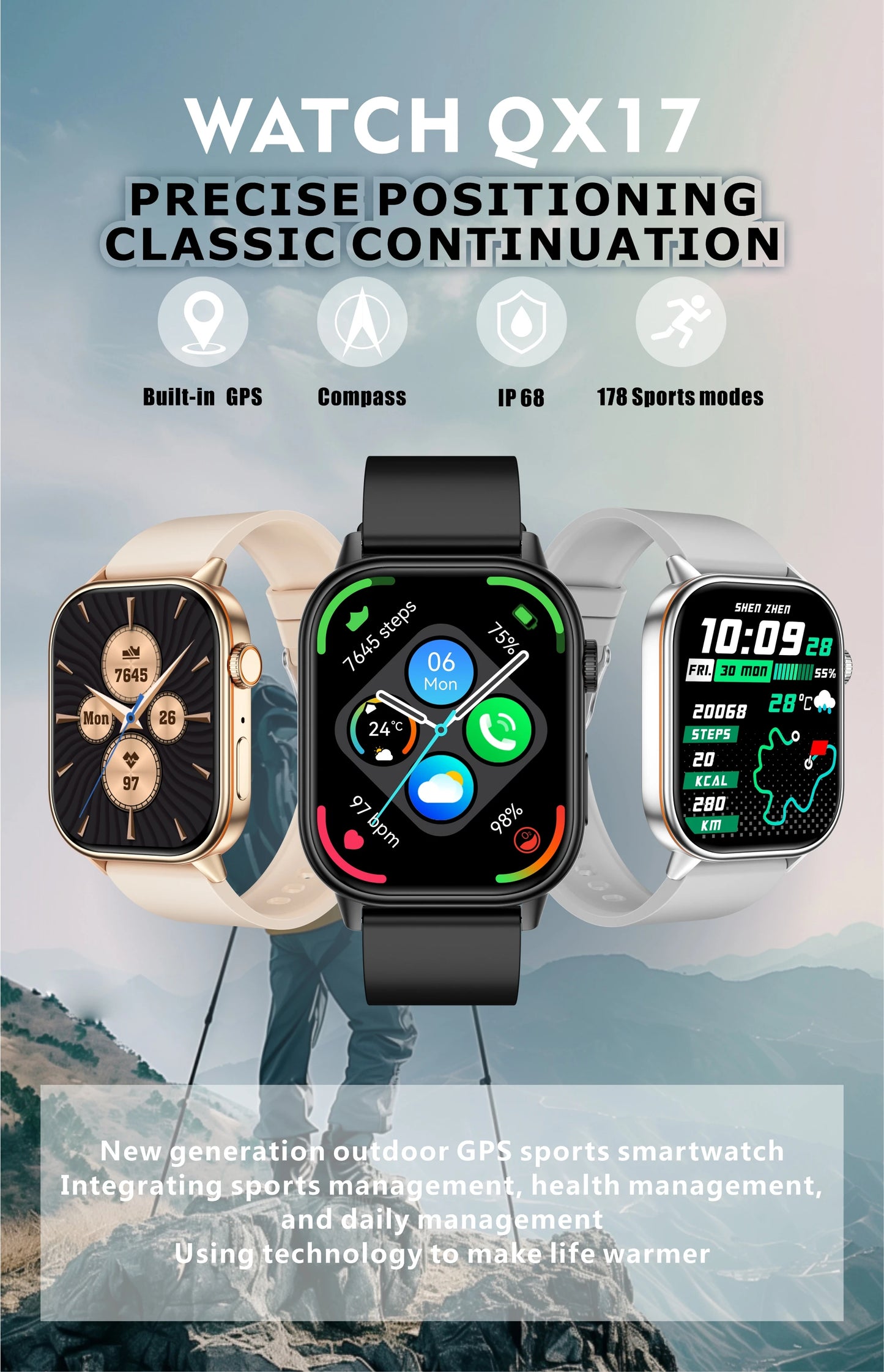 Newly Built-in GPS Sports Fitness Pilates Smart Watch Women Fashion Precise Positioning 5ATM Waterproof Bluetooth Call Bracelets