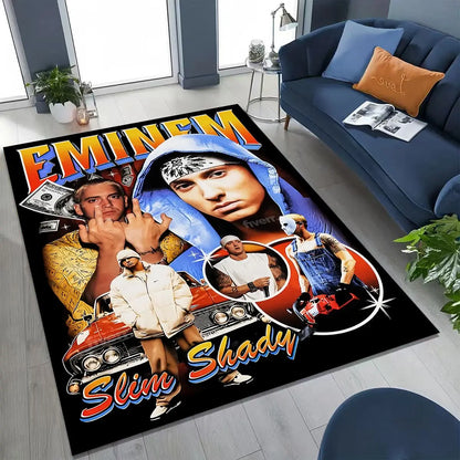 Tupac 2pac Rapper Eminem Hip Hop Rap God Art Rug for Bedroom Living Room Sofa Home Doormat Decor,