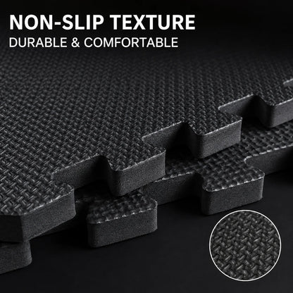 10-Piece High-Density, Bubble-Attached Workout Mat Set