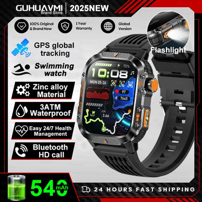 GPS T-Rex 3 Swim Sports Smart Watch 10ATM Waterproof Bracelet Flashlight Compass Bluetooth call Men Fitness Military Smartwatch