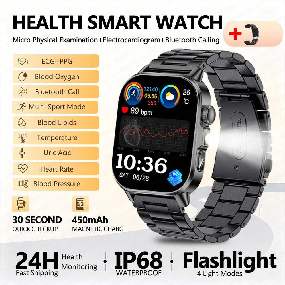 2026 New Nursing Grade Health Analysis SmartWatch ECG+PPG