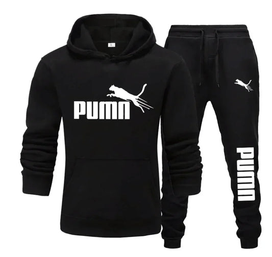Autumn and Winter Men's Pullover Hoodie and Pants Two-Piece Set
