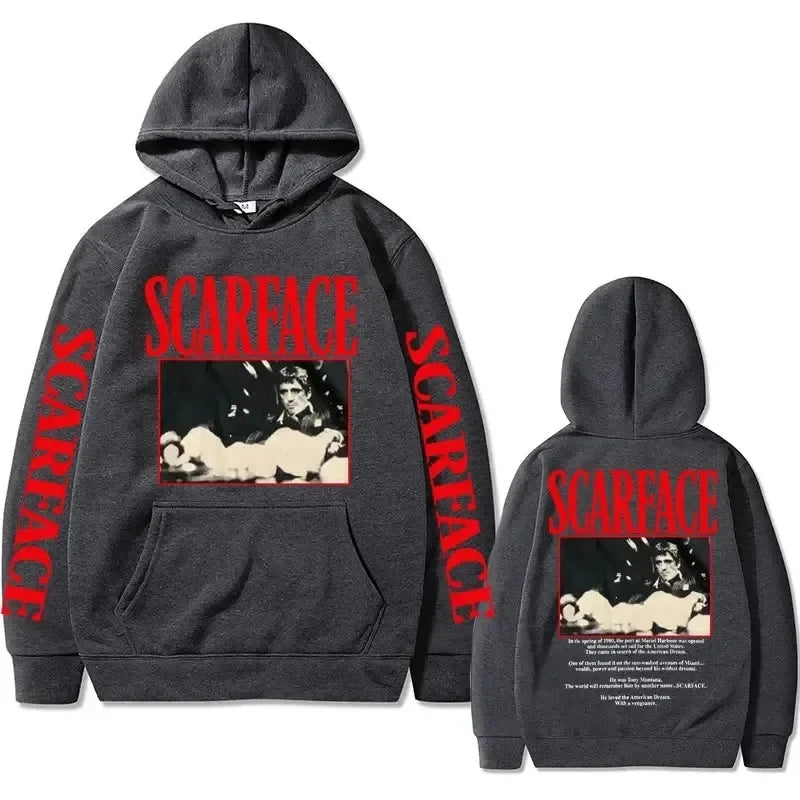 Retro 90s movie Scarface star Tony Montana hoodie, pullover, hip-hop fashion