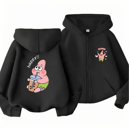 Hoodies Coat SpongeBob SquarePants Children gifts Zipper style Girls Boys Age 3-12 Kids Fashion