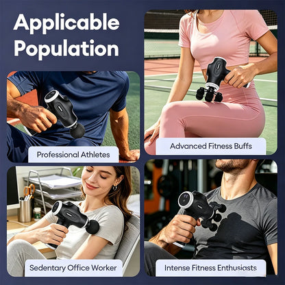Mini Fascia Gun 38 Level High Frequency Vibration 6-Heads Body Massage Gun Muscle Relaxation Shoulde Waist Back Leg Arm Massager
