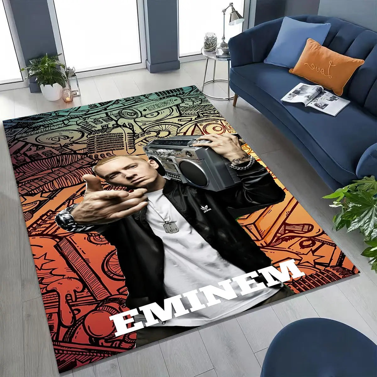 Tupac 2pac Rapper Eminem Hip Hop Rap God Art Rug for Bedroom Living Room Sofa Home Doormat Decor,