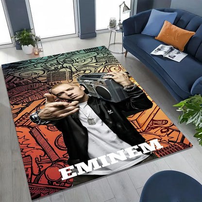 Tupac 2pac Rapper Eminem Hip Hop Rap God Art Rug for Bedroom Living Room Sofa Home Doormat Decor,