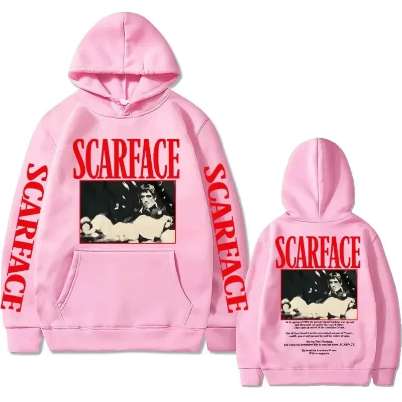 Retro 90s movie Scarface star Tony Montana hoodie, pullover, hip-hop fashion