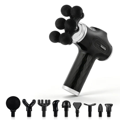 Mini Fascia Gun 38 Level High Frequency Vibration 6-Heads Body Massage Gun Muscle Relaxation Shoulde Waist Back Leg Arm Massager