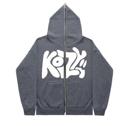 unisex fashionable full zip hoodie, casual zipper hoodie
