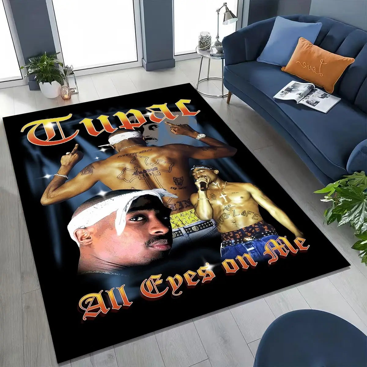 Tupac 2pac Rapper Eminem Hip Hop Rap God Art Rug for Bedroom Living Room Sofa Home Doormat Decor,