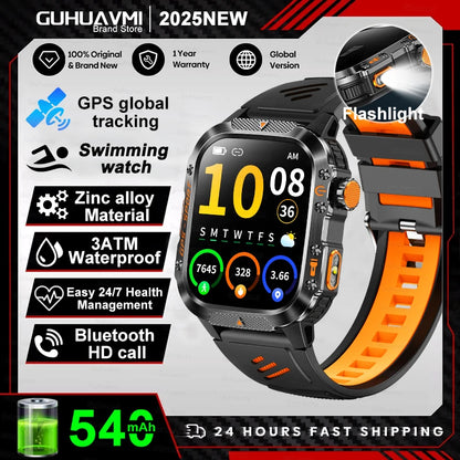 GPS T-Rex 3 Swim Sports Smart Watch 10ATM Waterproof Bracelet Flashlight Compass Bluetooth call Men Fitness Military Smartwatch