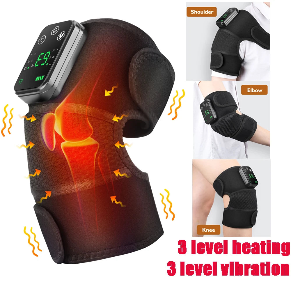 Eletric Heating Knee Massage Device Vibration Knee Pads for Shoulder Elbow Joint Warm Massage
