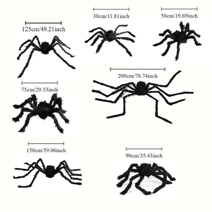 Halloween Decoration Party Prop Outdoor Giant Spider Decor 30-200cm Chamber Prank Black Spider