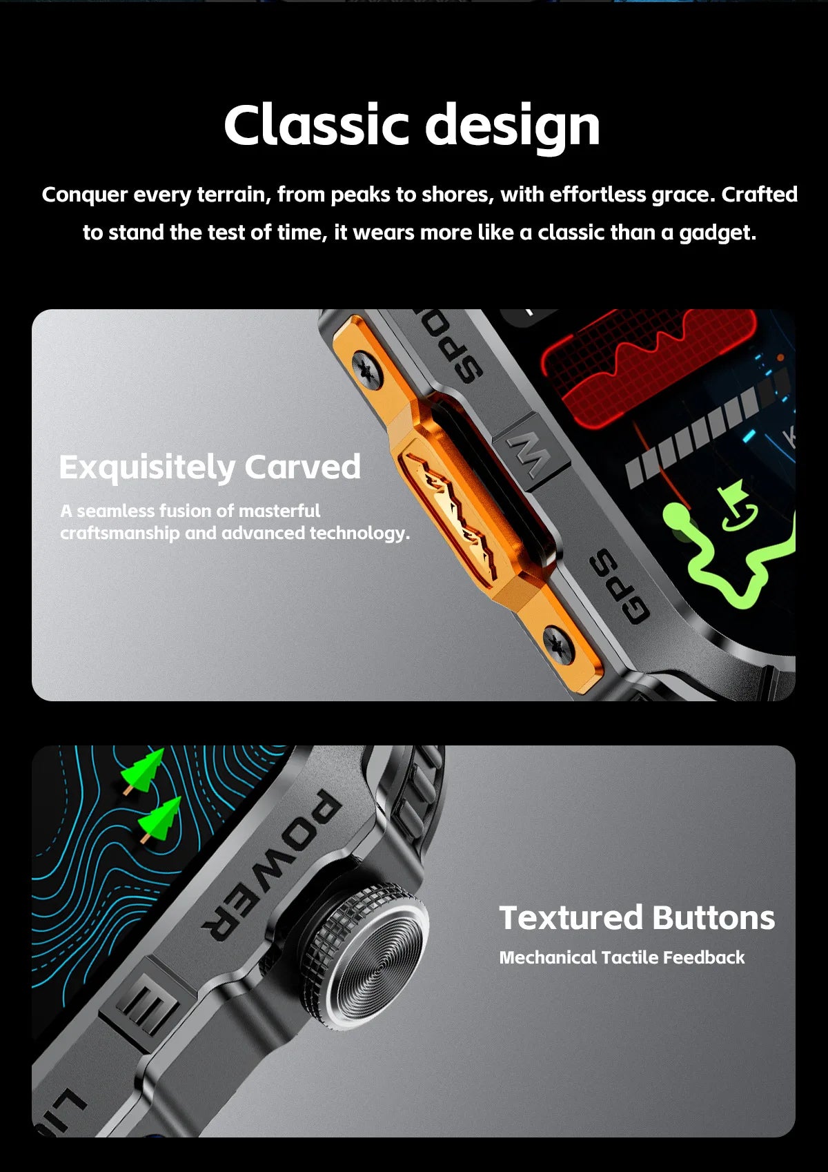 New Military Grade Smart Watch Men 2.01" AMOLED Screen Flashlight 5ATM Waterproof Swim Sports Fitness Tracker Call Smartwatches