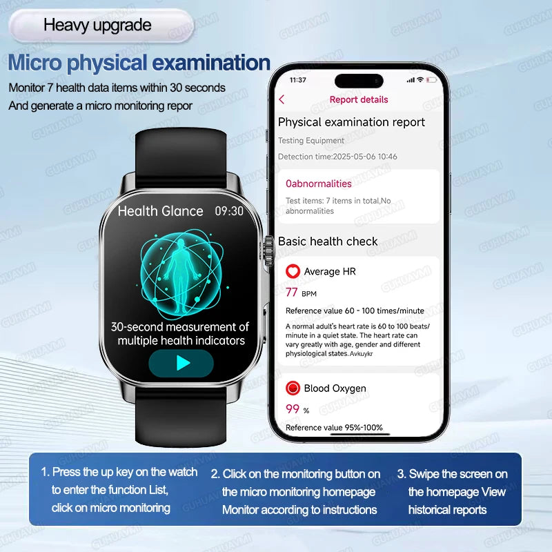 New Men Accurate Health Diagnosis ECG Smart Watch