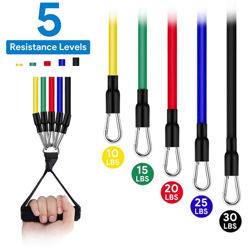 11pcs/Set Pull Rope, Resistance Bands, Portable Fitness Equipment