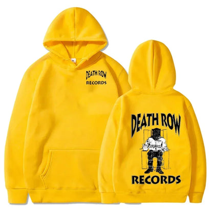 Death Row Inmate Record Print Hip-hop Street Cool Men Hooded Sweatshirt Autumn Winter Daily