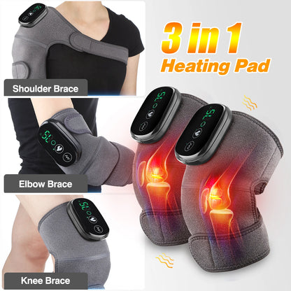 Eletric Heating Knee Massage Device Vibration Knee Pads for Shoulder Elbow Joint Warm Massage