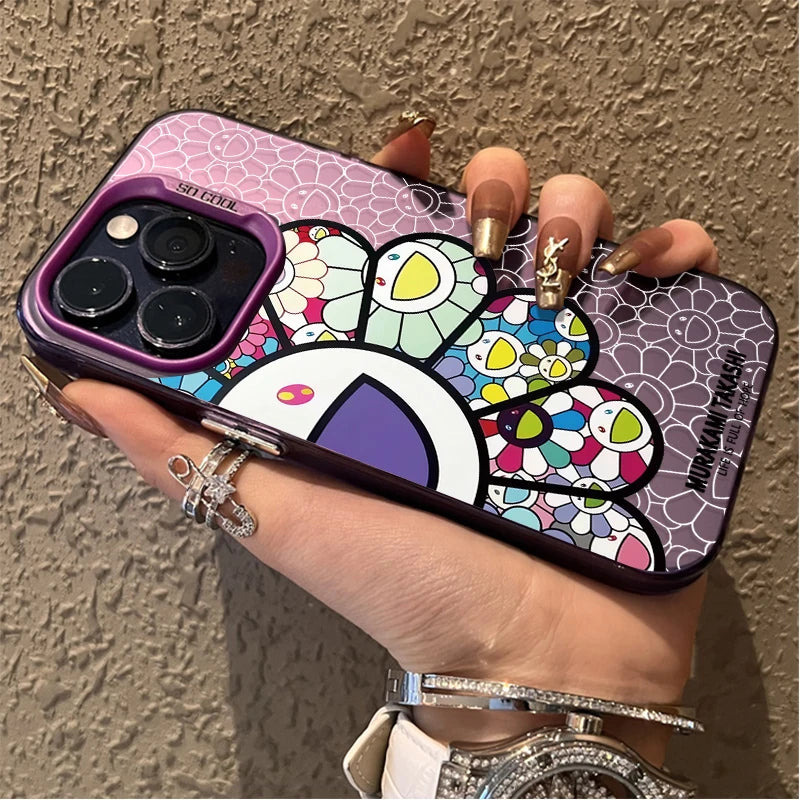 Smiling Sunflower Series Hard Phone Case for iPhones