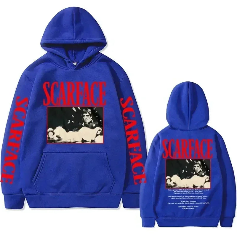 Retro 90s movie Scarface star Tony Montana hoodie, pullover, hip-hop fashion