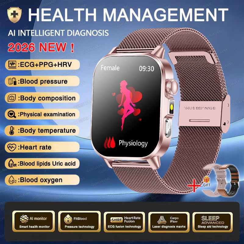 New Men Accurate Health Diagnosis ECG Smart Watch
