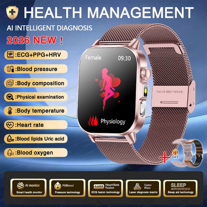 New Men Accurate Health Diagnosis ECG Smart Watch