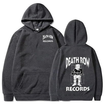 Death Row Inmate Record Print Hip-hop Street Cool Men Hooded Sweatshirt Autumn Winter Daily