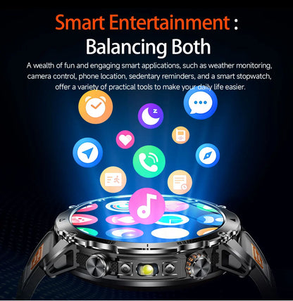 New 1400mAh Big Battery Smart Watch Men Outdoor GPS Flashlight IP68 Waterproof Bluetooth Call AMOLED Military Sports Smartwatch