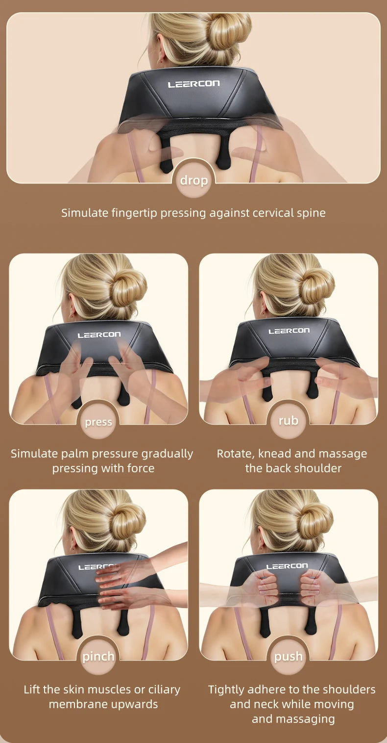 4D Shiatsu Neck and Shoulder Massager with Heat Electric Back Massagers