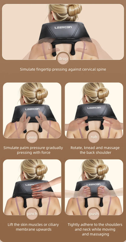 4D Shiatsu Neck and Shoulder Massager with Heat Electric Back Massagers