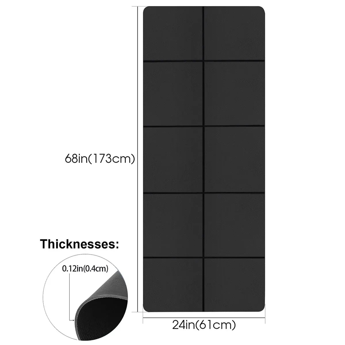 Yoga Mat Sports Fitness EVA Comfortable Foam 4mm Thick Yoga Mat Sports Yoga and Pilates  Gymnastics Mat
