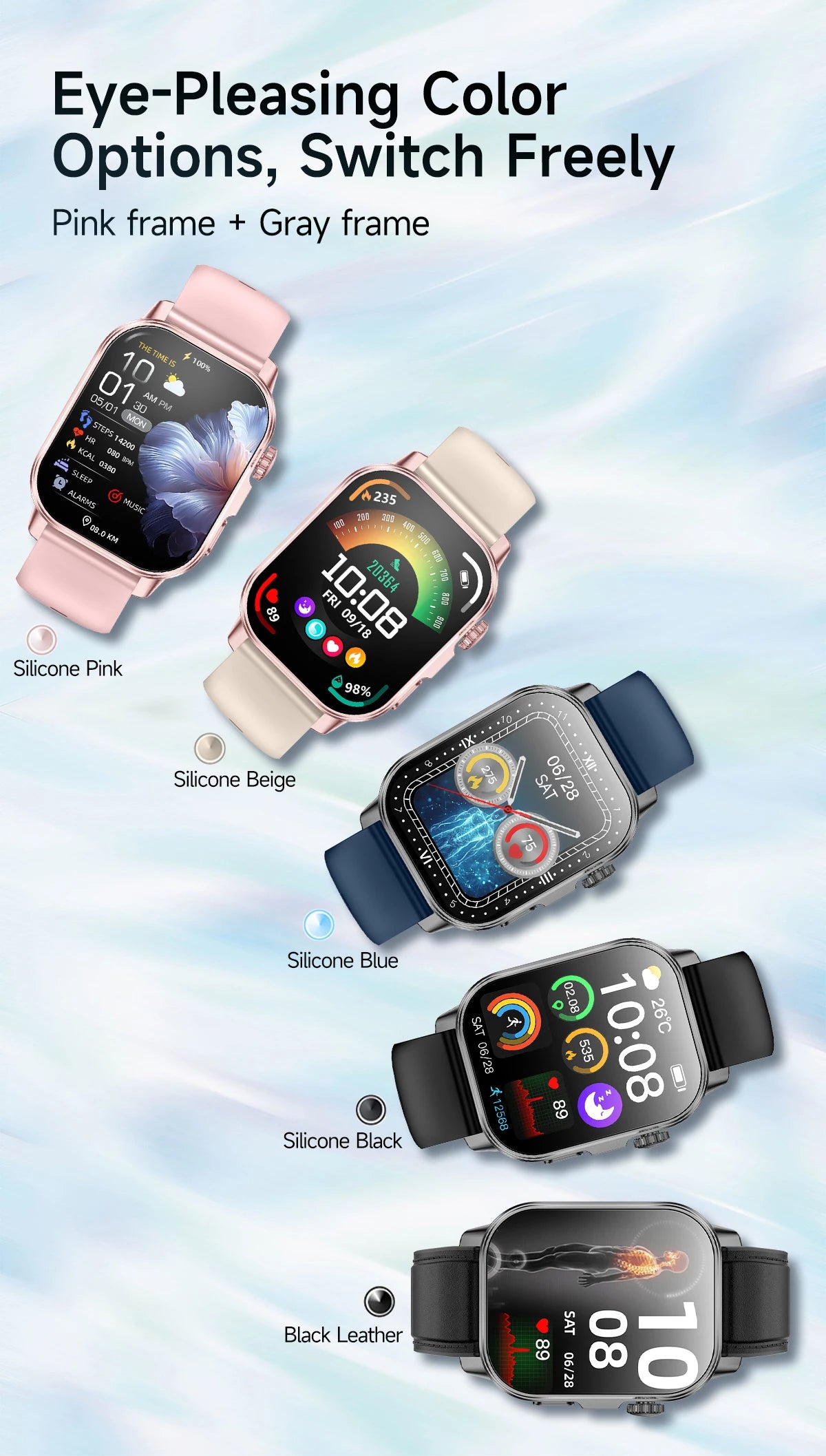 2026 New Nursing Grade Health Analysis SmartWatch ECG+PPG