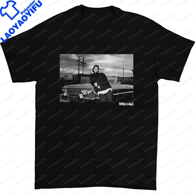 Men Clothing Ice Cube Rapper Hip Hop T-Shirt Vintage Rapper Graphic