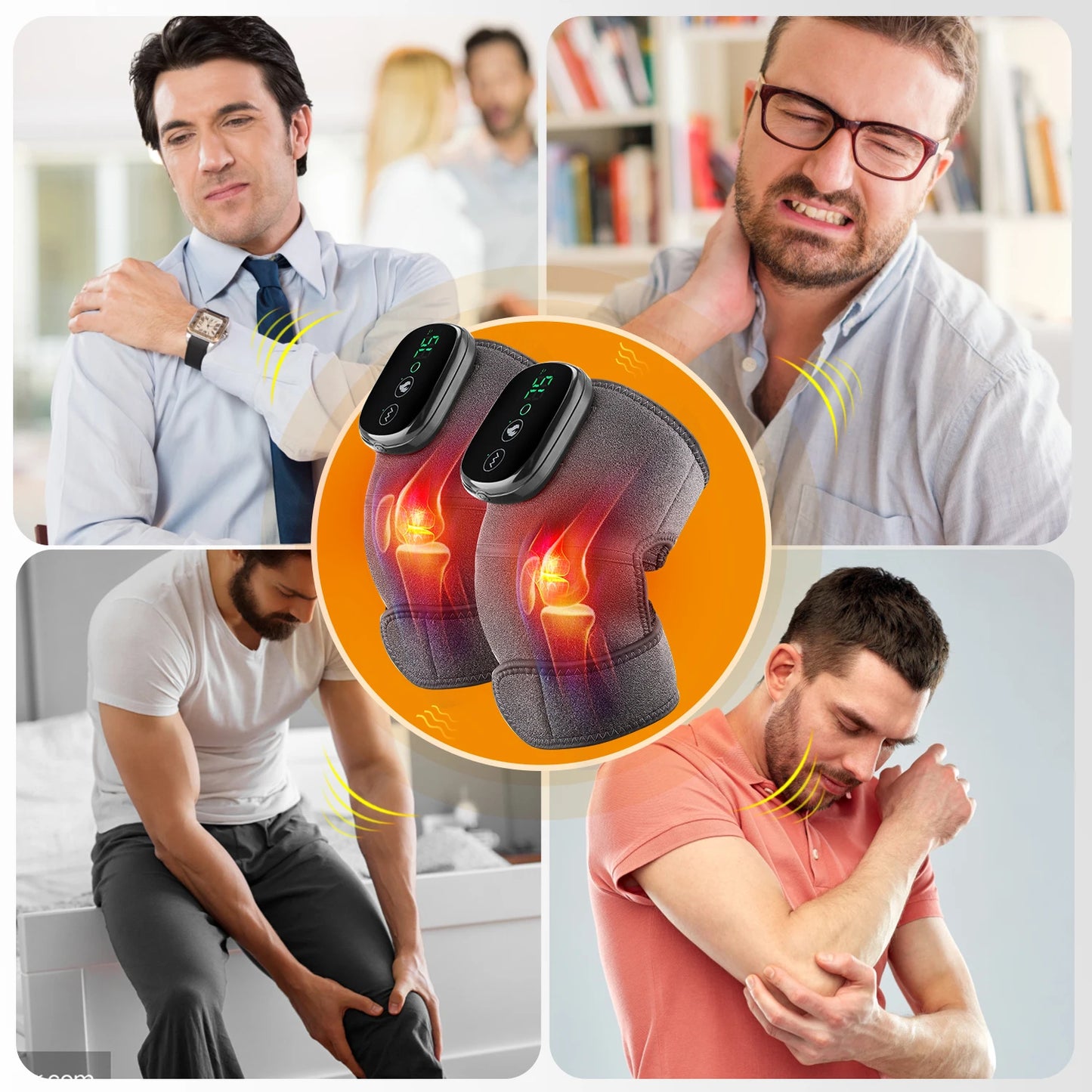 Eletric Heating Knee Massage Device Vibration Knee Pads for Shoulder Elbow Joint Warm Massage