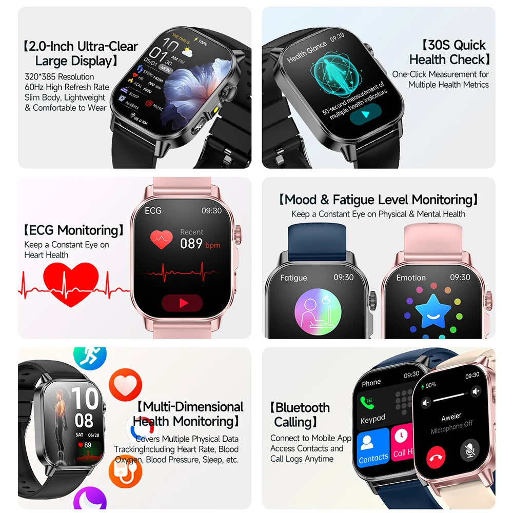 2026 New Nursing Grade Health Analysis SmartWatch ECG+PPG
