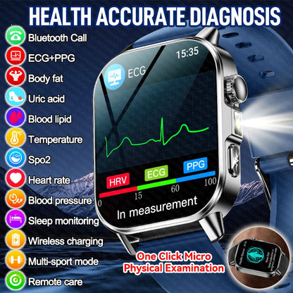 New Men Accurate Health Diagnosis ECG Smart Watch