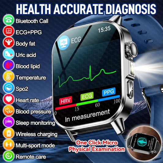 New Men Accurate Health Diagnosis ECG Smart Watch