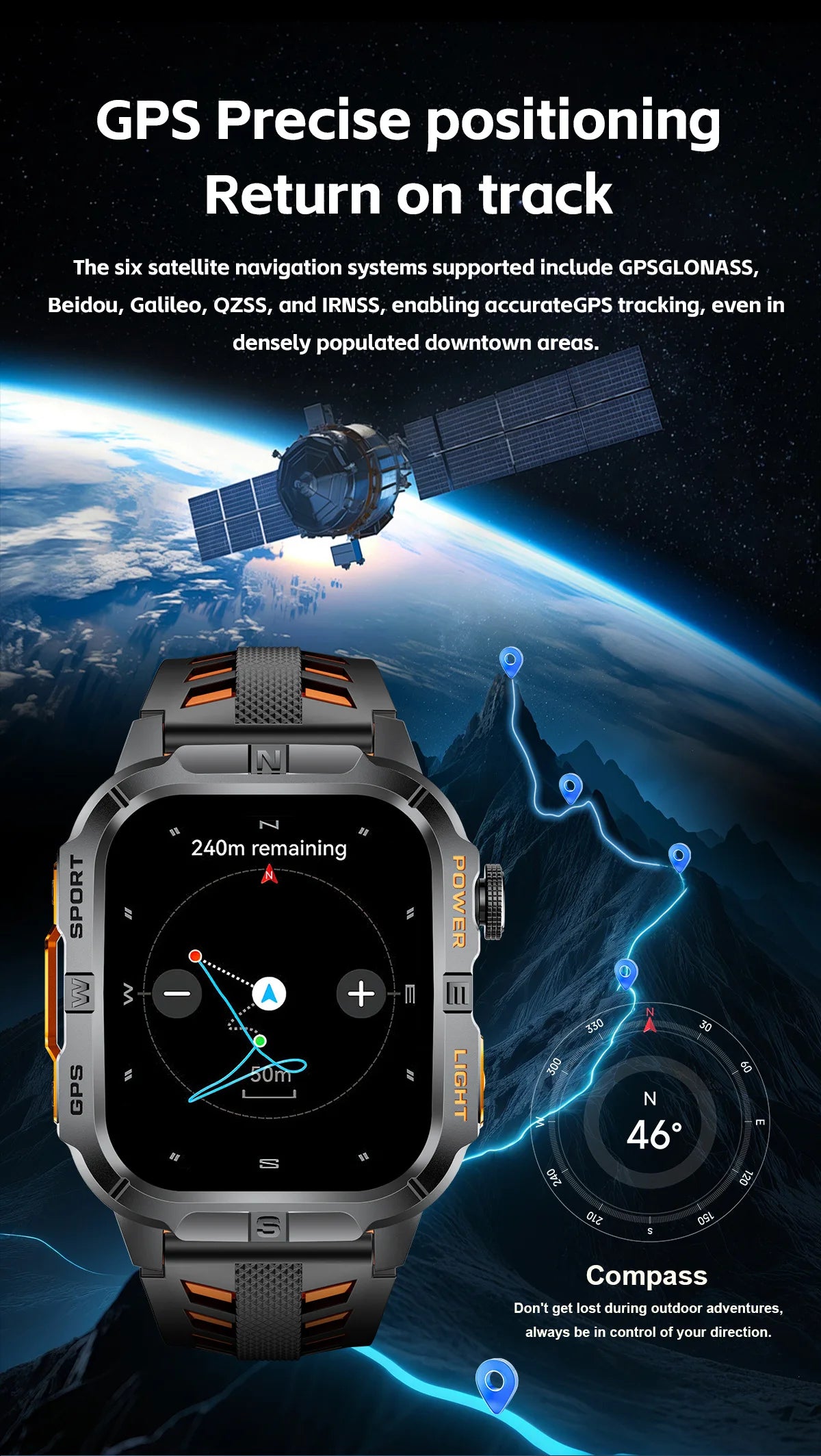New Military Grade Smart Watch Men 2.01" AMOLED Screen Flashlight 5ATM Waterproof Swim Sports Fitness Tracker Call Smartwatches