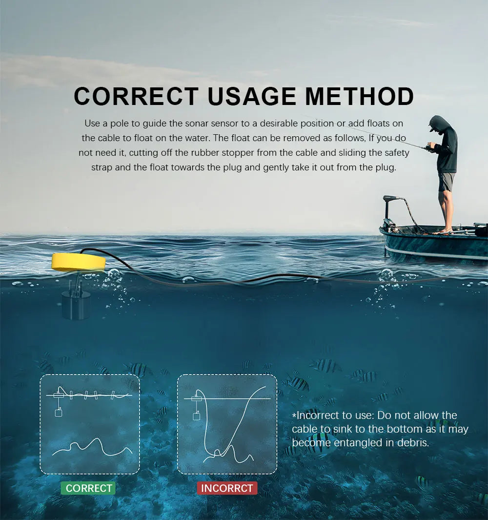 FFC1108-1 Alarm 100M Portable Sonar Fish Finders