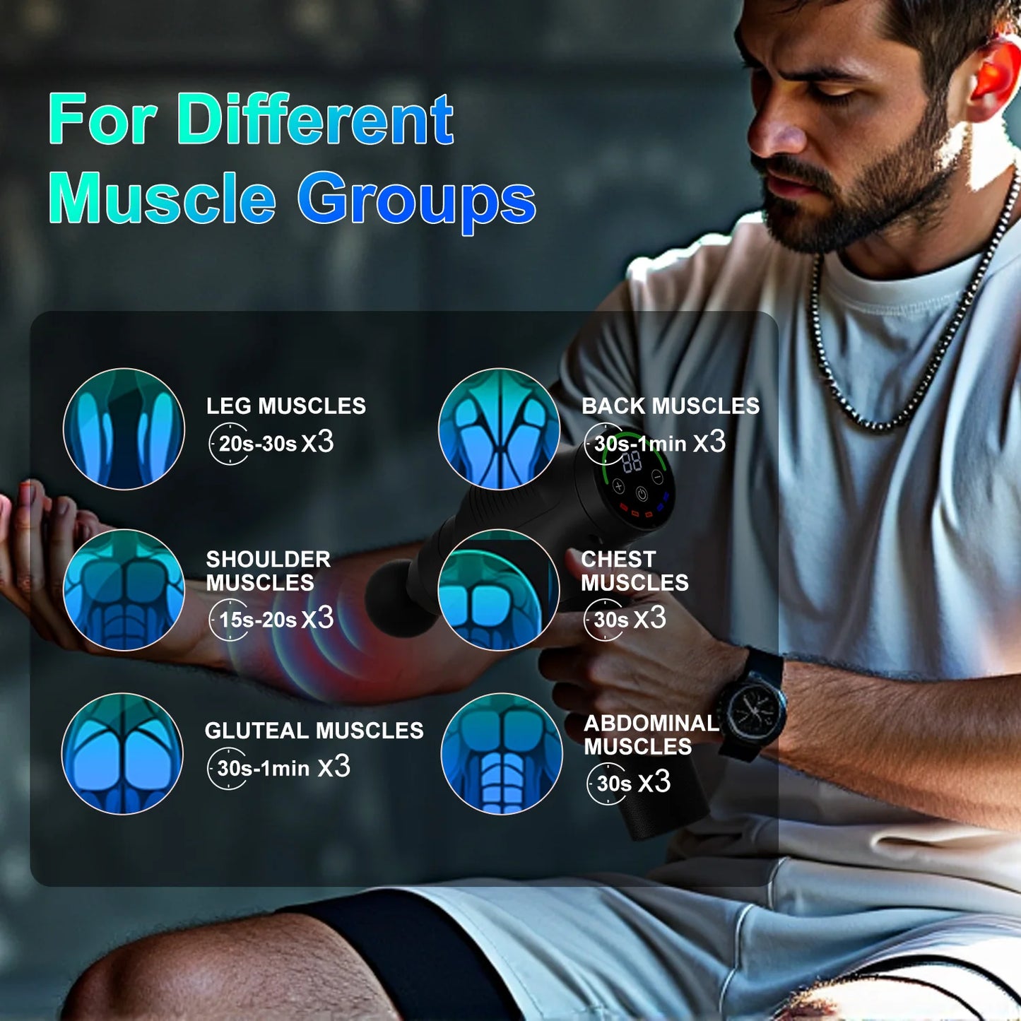 LEERCON Massage Gun Fascia Deep Muscle Relax Body Neck Massager Electric