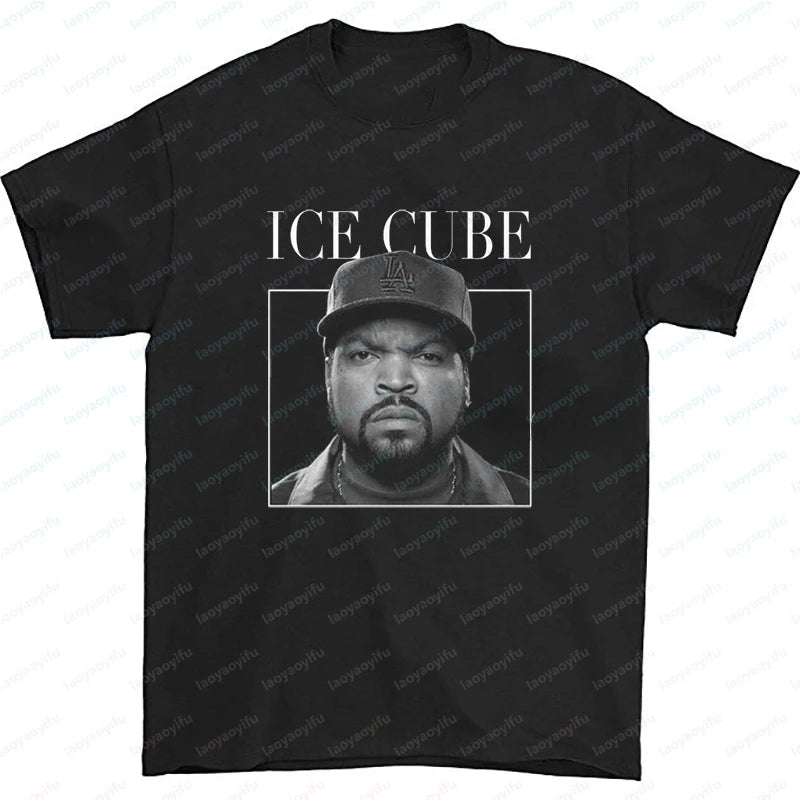Men Clothing Ice Cube Rapper Hip Hop T-Shirt Vintage Rapper Graphic