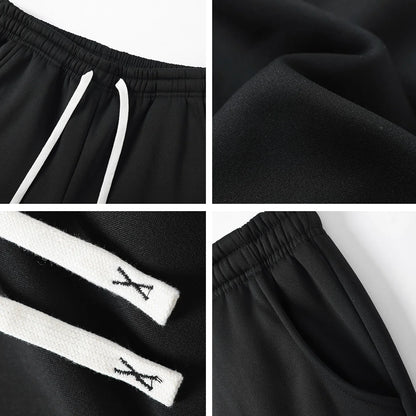 Men's 4-Piece Casual Pants, Solid Color Sports Pants, and Ankle Tied Outdoor Jogging Pants