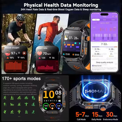 GPS T-Rex 3 Swim Sports Smart Watch 10ATM Waterproof Bracelet Flashlight Compass Bluetooth call Men Fitness Military Smartwatch