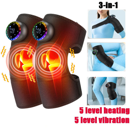 Eletric Heating Knee Massage Device Vibration Knee Pads for Shoulder Elbow Joint Warm Massage
