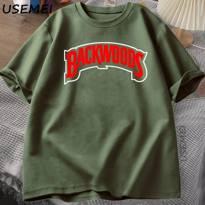 BACKWOODS T Shirts Men Women Retro Short Sleeve Cotton T-Shirt